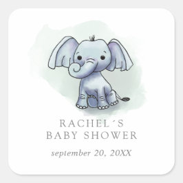 Niedliche Aquarellbrunnen-Babydusche Quadratischer Aufkleber