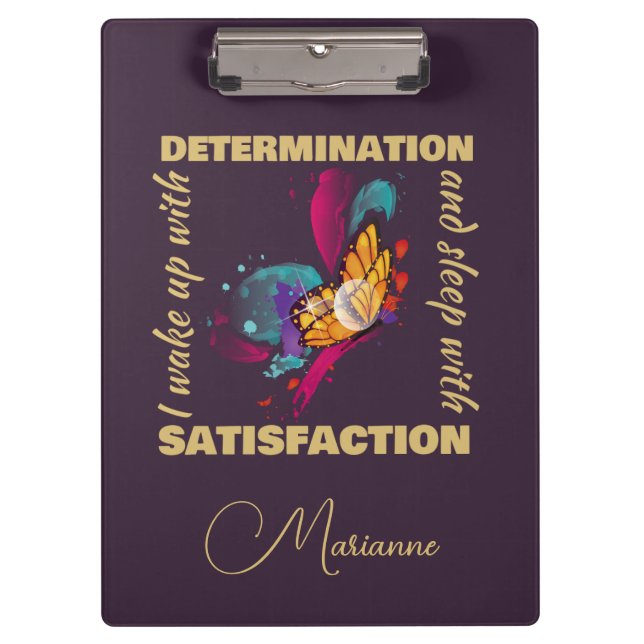 Niedliche Aquarellbutterfly-Motivation Klemmbrett (Vorderseite)