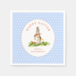 Niedliche Aquarellfarbe Bunny Happy Osterpapier Na Serviette