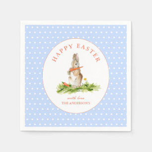 Niedliche Aquarellfarbe Bunny Happy Osterpapier Na Serviette
