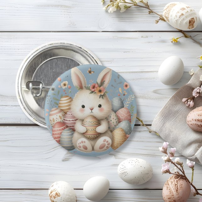 Niedliche Aquarellfarbe Button (Cute watercolor Bunny Easter 3 Cm Round Badge)