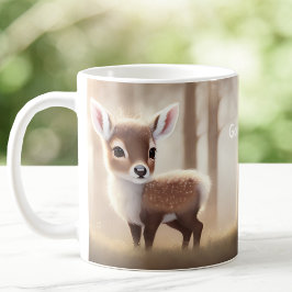 Niedliche Aquarellfarbe Hirsche Personalisierter N Kaffeetasse