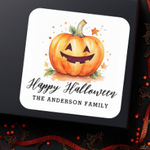 Niedliche Aquarellfarbe Jack-o-Laterne Happy Hallo