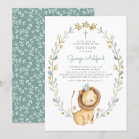 Niedliche Aquarellfarbe Löwe Baby Boy Bautizo