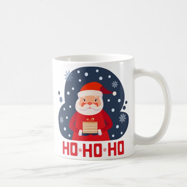 Niedliche Aquarellfarbe lustig santa Ho Ho Ho Rot  Kaffeetasse (Rechts)