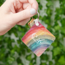 Niedliche Aquarellfarbe Personalisiert Regenbogen