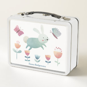 Niedliche Aquarellfarbe Sonne & Blume Personalisie Metall Brotdose
