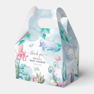 Niedliche Aquarellfarbe unter der Meerwasserdusche Geschenkschachtel