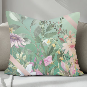Niedliche Aquarellfarben-Blume mit weichem Hinterg Kissen