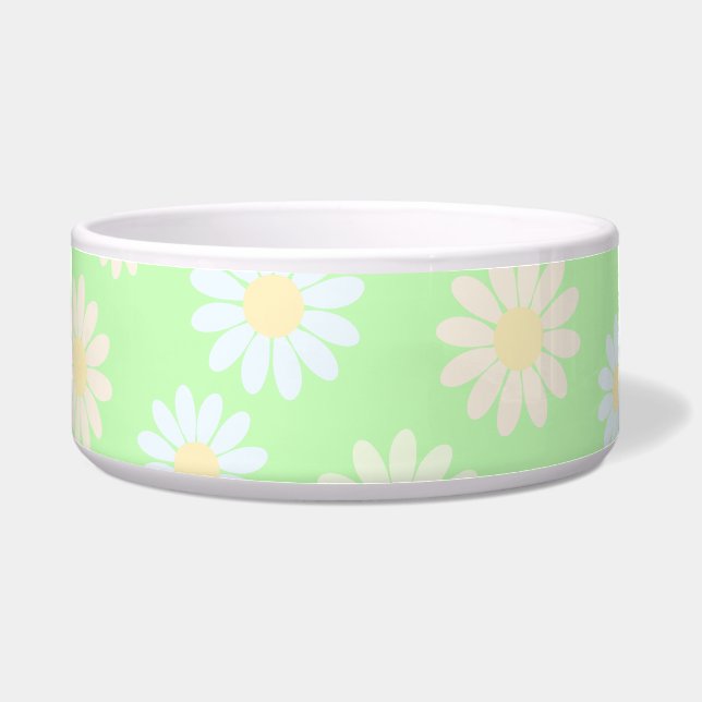 Niedliche Aquarellfarben Daisy Pattern Grün Napf (Vorderseite)