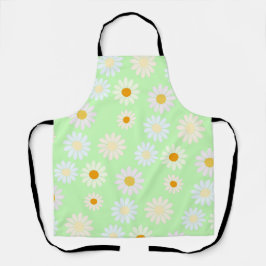 Niedliche Aquarellfarben Daisy Pattern Grün Schürze