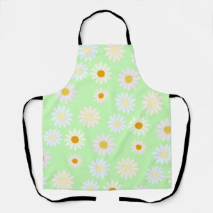 Niedliche Aquarellfarben Daisy Pattern Grün Schürze