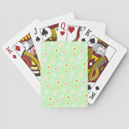 Niedliche Aquarellfarben Daisy Pattern Grün Spielkarten
