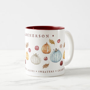Niedliche Aquarellfarben Herbst kundenspezifische Zweifarbige Tasse