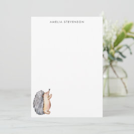 Niedliche Aquarellfarben Igel Personalisiert Stati Mitteilungskarte