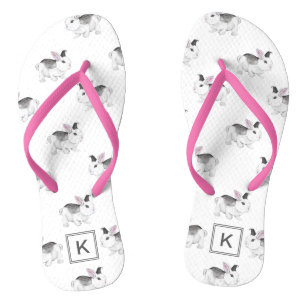 Niedliche Aquarellfarben mit Monogramm Flip Flops