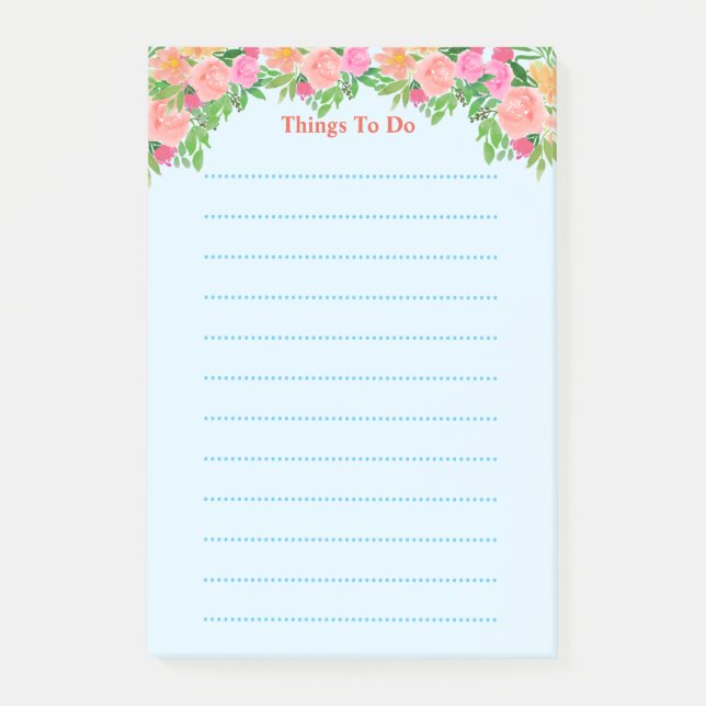 Niedliche Aquarellfarben-rosa Blume verwoben Dinge Post-it Klebezettel (Vorderseite)