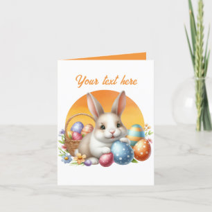 Niedliche Aquarellfärbung Osterhase Feiertagskarte