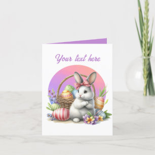 Niedliche Aquarellfärbung Osterhase Feiertagskarte
