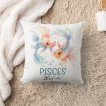 Niedliche Aquarellfärbung Pisces Zodiac Name