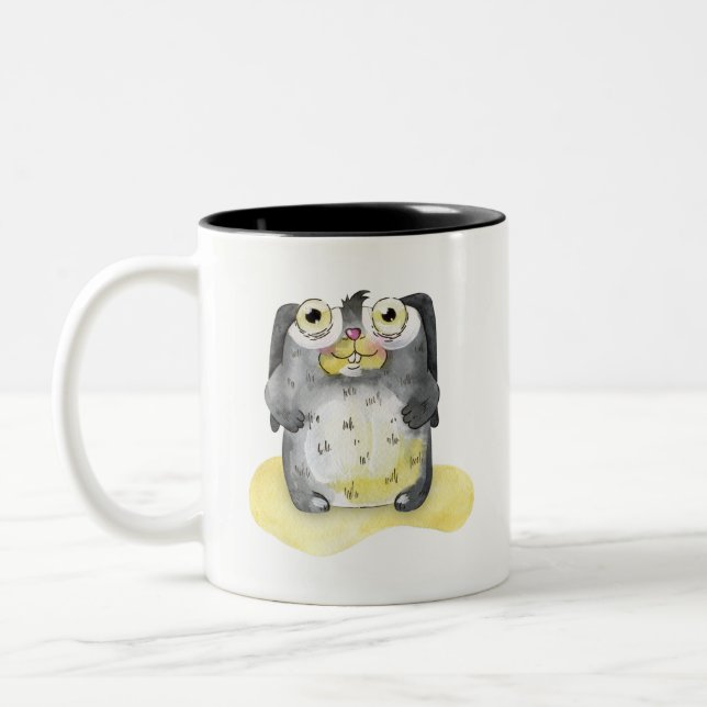 Niedliche Aquarellfärbung Zweifarbige Tasse (Links)