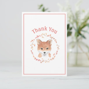 Niedliche Aquarellfox Einfache Dankeschön-Karte Dankeskarte