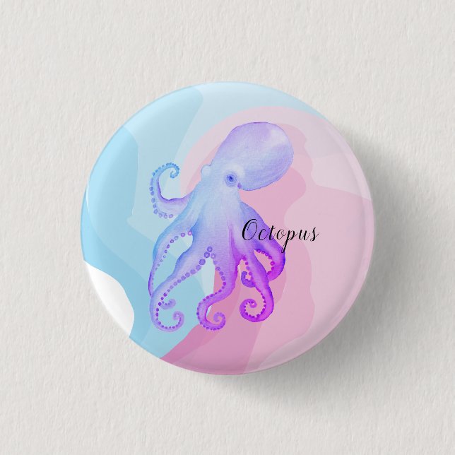 Niedliche Aquarellhaut Button (Vorderseite)