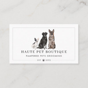 Niedliche Aquarellhunde Pflege von Haustieren Visitenkarte