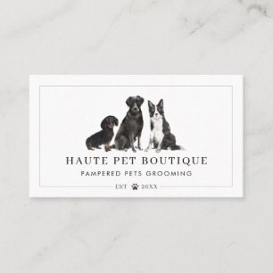 Niedliche Aquarellhunde Pflege von Haustieren Visitenkarte