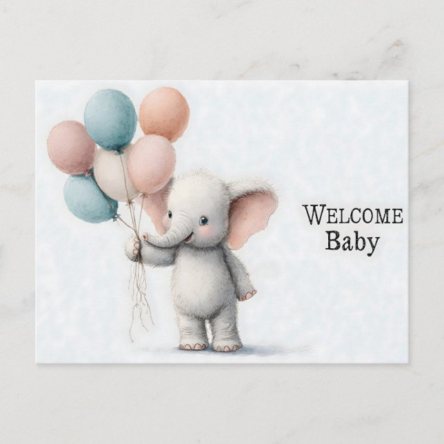 Niedliche Aquarellillustration eines Babyelementar Postkarte (Vorderseite)