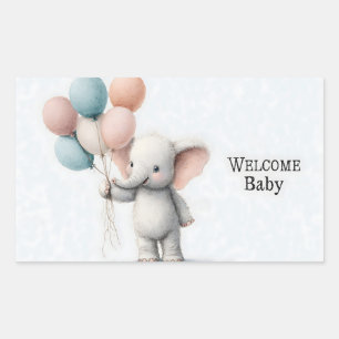 Niedliche Aquarellillustration eines Babyelementar Rechteckiger Aufkleber