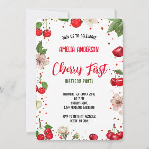 Niedliche Aquarellkirche 1. Geburtstag Party Einladung