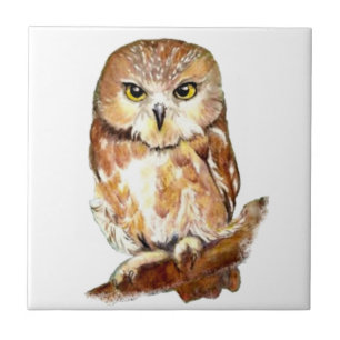Niedliche Aquarellkugel, Vögel, Tiere Fliese