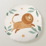 Niedliche Aquarelllion Rundes Kissen<br><div class="desc">.</div>