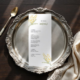 Niedliche Aquarellmahlzeiten Blume Hochzeitsmenü Menükarte