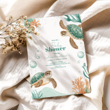 Niedliche Aquarellmeerschildkrötendusche