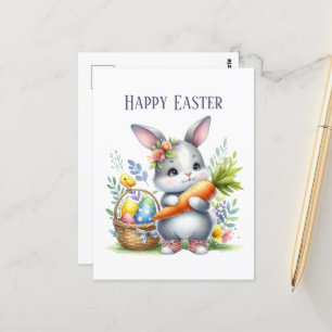 Niedliche Aquarellmeldung Ostern Postkarte