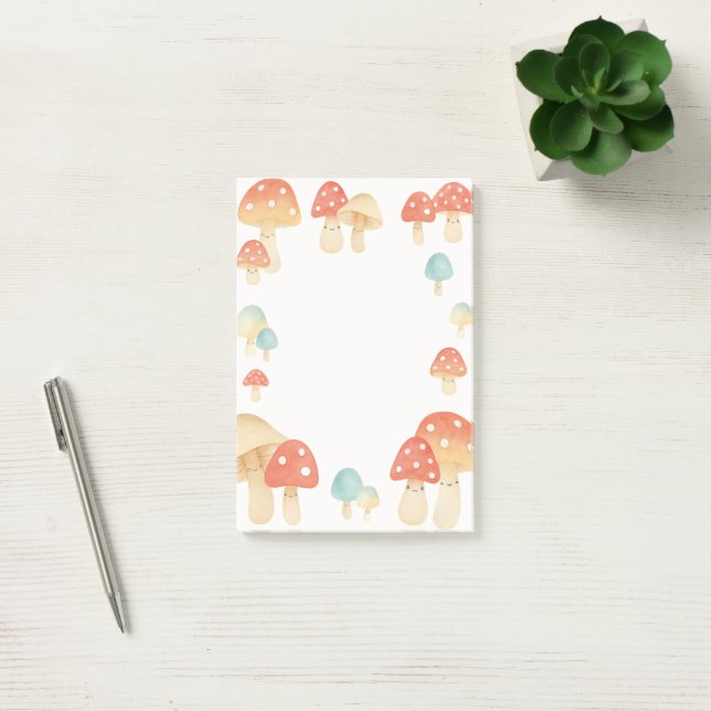 Niedliche Aquarellmushroom Memo Pad Post-it Klebezettel (Büro)