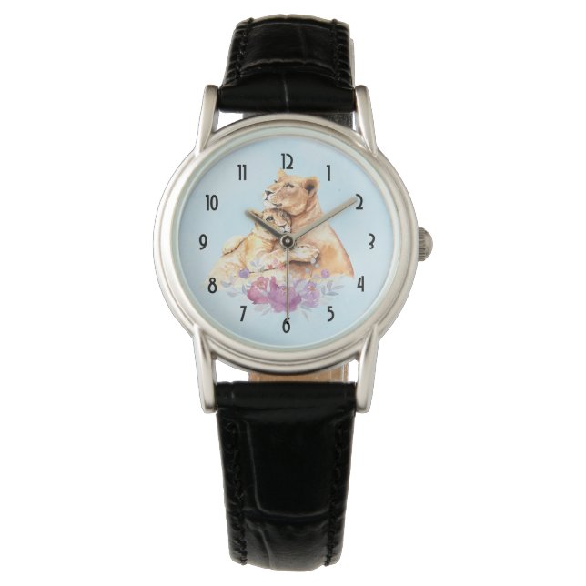 Niedliche Aquarellmütter Armbanduhr (Vorderseite)
