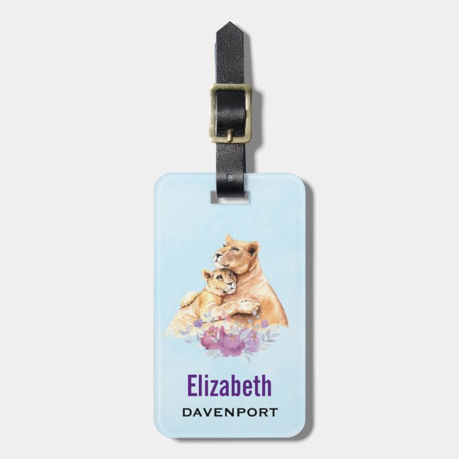 Niedliche Aquarellmütter Gepäckanhänger (Vorderseite vertikal)