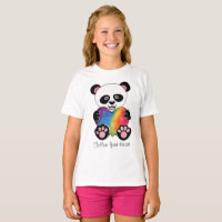 Niedliche Aquarellpanda mit Regenbogenherz