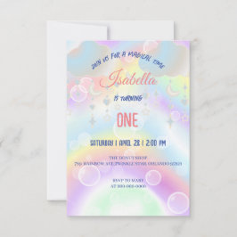 Niedliche Aquarellpastellfarben Unicorns Rainbow G Einladung