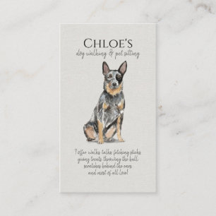 Niedliche Aquarellpet Sitter Dog WalkerVisitenkart Visitenkarte