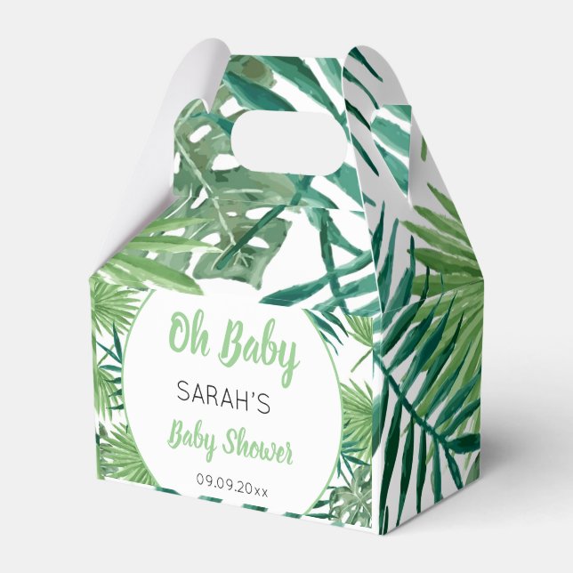 Niedliche Aquarellpflanze Tropische Leaf Kinderdus Geschenkschachtel (Vorderseite)