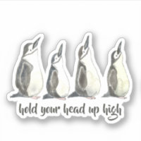 Niedliche Aquarellpinguine halten den Kopf hoch