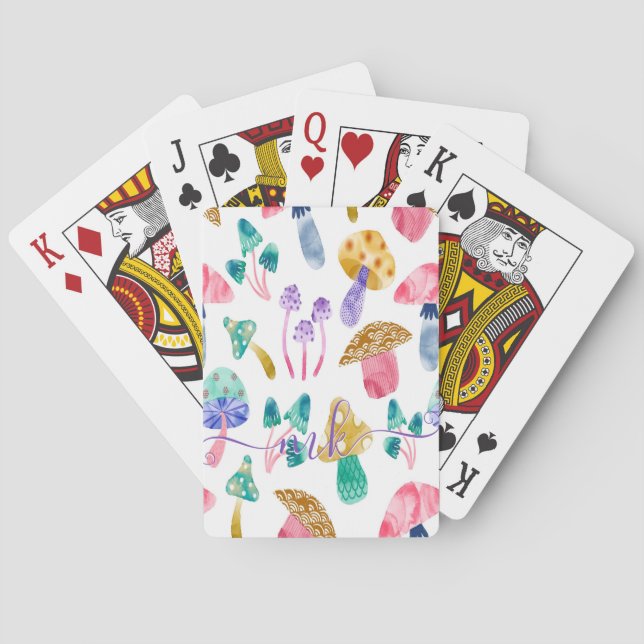 Niedliche Aquarellräume Spielkarten (Rückseite)