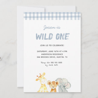 Niedliche Aquarelltiere Wildtiere Junge Geburtstag Einladung
