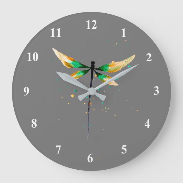 niedliche Aquarellzeichnung Große Wanduhr (Vorderseite)