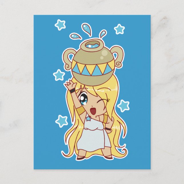 Niedliche Aquarius Girl Postkarte (Vorderseite)