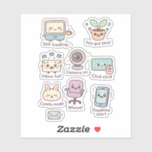 Niedliche Arbeit aus dem Zuhause Vibes Sticker Pac